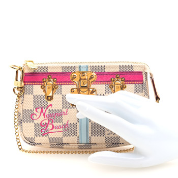LOUIS VUITTON Damier Azur Summer Trunks Newport Beach Mini Pochette Accessories LOUIS VUITTON Damier Azur Summer Trunks Newport Beach Mini Pochette Accessories