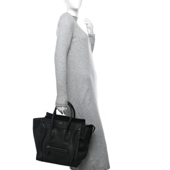 CELINE Drummed Calfskin Mini Luggage Black CELINE Drummed Calfskin Mini Luggage Black