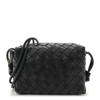 BOTTEGA VENETA Nappa Intrecciato Mini Loop Camera Bag Black BOTTEGA VENETA Nappa Intrecciato Mini Loop Camera Bag Black