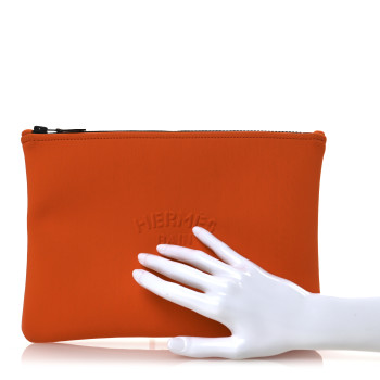 HERMES Neoprene Neobain Medium Case Orange HERMES Neoprene Neobain Medium Case Orange