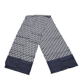 CHRISTIAN DIOR Silk Oblique Scarf Blue