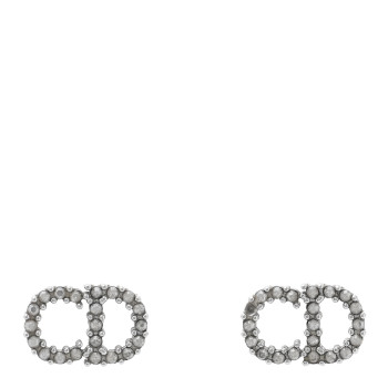 CHRISTIAN DIOR Crystal Clair D Lune Earrings Silver