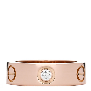 CARTIER 18K Pink Gold 3 Diamond 5.5mm LOVE Ring 51 5.75