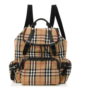 BURBERRY Nylon Vintage Check Medium Rucksack Backpack Antique Yellow
