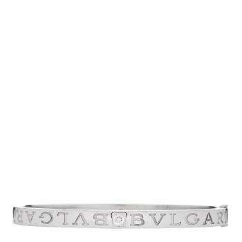 BULGARI 18K White Gold Diamond B.Zero1 Essential Bangle Bracelet M BULGARI 18K White Gold Diamond B.Zero1 Essential Bangle Bracelet M