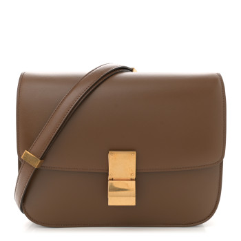 CELINE Box Calfskin Medium Classic Box Flap Bag Camel CELINE Box Calfskin Medium Classic Box Flap Bag Camel