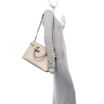 BURBERRY Derby Calfskin House Check Medium Banner Tote Beige