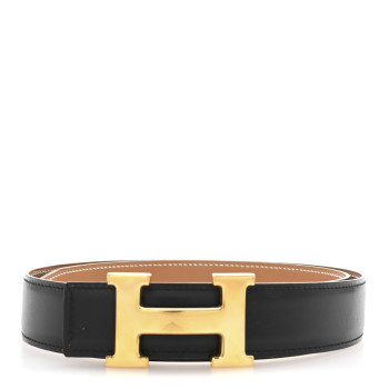 HERMES Box Swift 32mm H Belt 90 Black Gold HERMES Box Swift 32mm H Belt 90 Black Gold