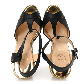 CHRISTIAN LOUBOUTIN Calf Hair Calfskin Trotolita Leopard Espadrille Sandals 36 Black Multicolor CHRISTIAN LOUBOUTIN Calf Hair Calfskin Trotolita Leopard Espadrille Sandals 36 Black Multicolor