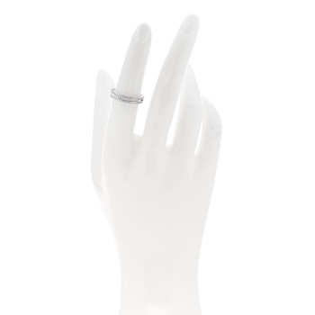 HERMES 18K White Gold Diamond Ariane Wedding Band Ring 51 5.75 HERMES 18K White Gold Diamond Ariane Wedding Band Ring 51 5.75