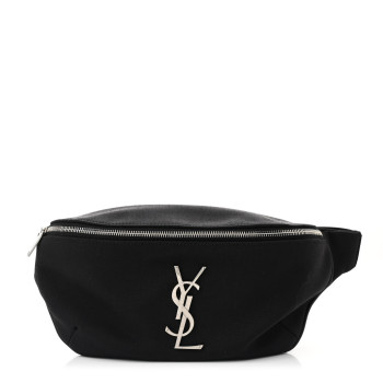 SAINT LAURENT Canvas Monogram Belt Bag Black SAINT LAURENT Canvas Monogram Belt Bag Black