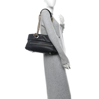 CHRISTIAN LOUBOUTIN Calfskin Chain Shoulder Bag Black CHRISTIAN LOUBOUTIN Calfskin Chain Shoulder Bag Black