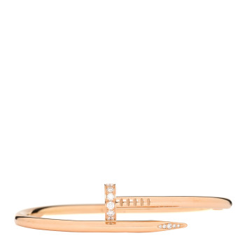 CARTIER 18K Pink Gold Diamond Juste Un Clou Bracelet 17
