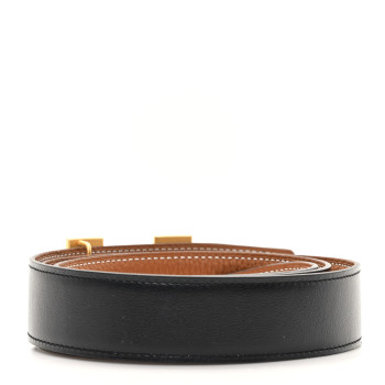 HERMES Togo Box 32mm Strie H Belt 95 38 Gold Black HERMES Togo Box 32mm Strie H Belt 95 38 Gold Black