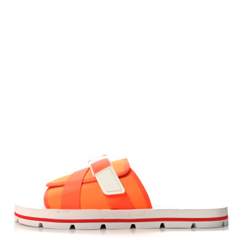 CHRISTIAN LOUBOUTIN Neoprene Mens Siwa Clip Flat Sandals 46 Fluo Orange CHRISTIAN LOUBOUTIN Neoprene Mens Siwa Clip Flat Sandals 46 Fluo Orange
