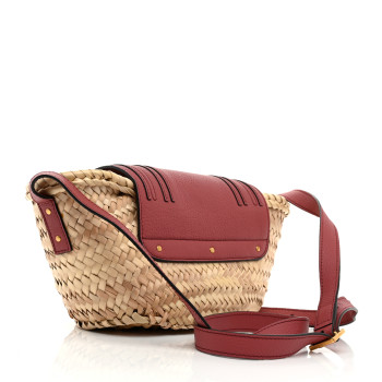 CHLOE Raffia Calfskin Marcie Basket Faded Rose CHLOE Raffia Calfskin Marcie Basket Faded Rose