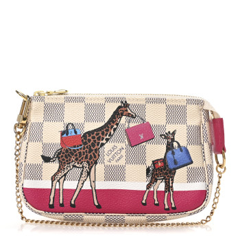 LOUIS VUITTON Damier Azur 2017 Christmas Animation Mini Pochette Accessories LOUIS VUITTON Damier Azur 2017 Christmas Animation Mini Pochette Accessories