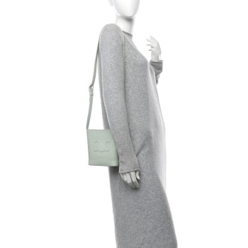 CELINE Smooth Calfskin Mini Cuir Triomphe Bucket Bag Jade CELINE Smooth Calfskin Mini Cuir Triomphe Bucket Bag Jade