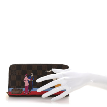 LOUIS VUITTON Damier Ebene 2016 Christmas Animation Zippy Wallet Rouge LOUIS VUITTON Damier Ebene 2016 Christmas Animation Zippy Wallet Rouge