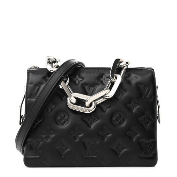 LOUIS VUITTON Lambskin Embossed Monogram Coussin BB Black LOUIS VUITTON Lambskin Embossed Monogram Coussin BB Black