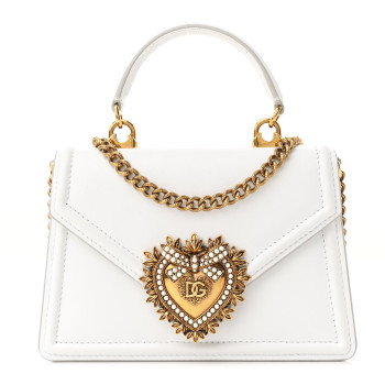 DOLCE & GABBANA Smooth Calfskin Small Devotion Envelope Top Handle Bag White DOLCE & GABBANA Smooth Calfskin Small Devotion Envelope Top Handle Bag White
