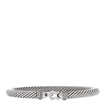 DAVID YURMAN Sterling Silver Diamond 5mm Cable Buckle Bracelet DAVID YURMAN Sterling Silver Diamond 5mm Cable Buckle Bracelet