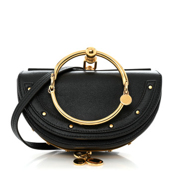 CHLOE Calfskin Small Nile Bracelet Minaudiere Bag Black CHLOE Calfskin Small Nile Bracelet Minaudiere Bag Black