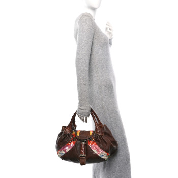 FENDI Nappa Sequin Spy Tobacco Multicolor