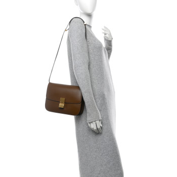 CELINE Box Calfskin Medium Classic Box Flap Bag Camel CELINE Box Calfskin Medium Classic Box Flap Bag Camel