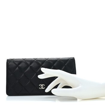 CHANEL Lambskin Quilted Yen Wallet Black CHANEL Lambskin Quilted Yen Wallet Black