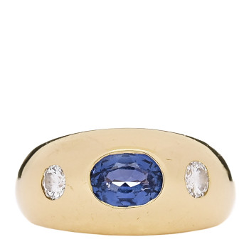 BULGARI 18K Yellow Gold Diamond Blue Sapphire Bombe Ring 47 4.25 BULGARI 18K Yellow Gold Diamond Blue Sapphire Bombe Ring 47 4.25