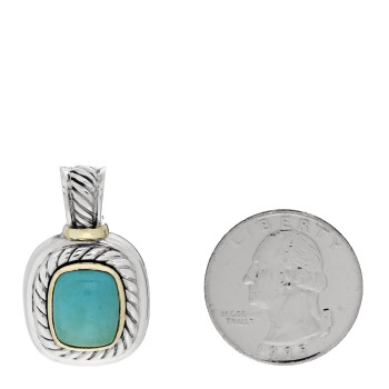 DAVID YURMAN Sterling Silver 14K Yellow Gold Turquoise 10mm Albion Enhancer Pendant DAVID YURMAN Sterling Silver 14K Yellow Gold Turquoise 10mm Albion Enhancer Pendant