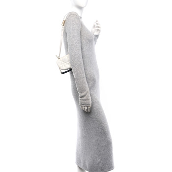 CHRISTIAN DIOR Lambskin Cannage Micro Dior Vibe Hobo Bag White