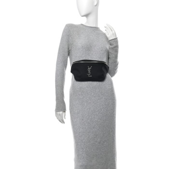 SAINT LAURENT Canvas Monogram Belt Bag Black SAINT LAURENT Canvas Monogram Belt Bag Black