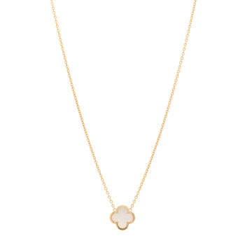 VAN CLEEF & ARPELS 18K Yellow Gold Mother of Pearl Pure Alhambra Pendant Necklace