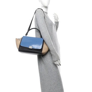CELINE Smooth Calfskin Medium Tri-Color Trapeze Blue CELINE Smooth Calfskin Medium Tri-Color Trapeze Blue