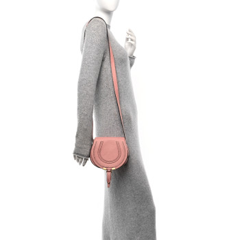 CHLOE Grained Calfskin Small Marcie Saddle Bag Pink CHLOE Grained Calfskin Small Marcie Saddle Bag Pink