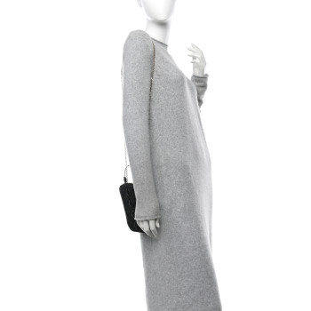 CHRISTIAN DIOR Patent Cannage Lady Dior Phone Holder Black