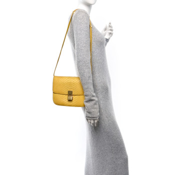 CELINE Snakeskin Medium Classic Box Yellow CELINE Snakeskin Medium Classic Box Yellow