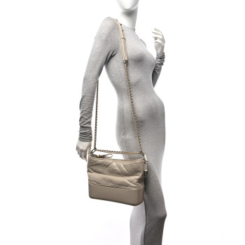 CHANEL Aged Calfskin Quilted Medium Gabrielle Hobo Beige CHANEL Aged Calfskin Quilted Medium Gabrielle Hobo Beige