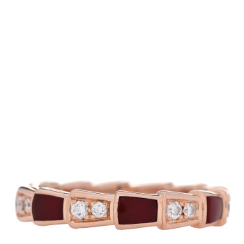 BULGARI 18K Rose Gold Diamond Carnelian 4mm Serpenti Viper Band Ring 52 6 BULGARI 18K Rose Gold Diamond Carnelian 4mm Serpenti Viper Band Ring 52 6