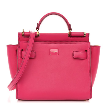 DOLCE & GABBANA Calfskin Small Sicily 62 Soft Bag Fuchsia Yellow DOLCE & GABBANA Calfskin Small Sicily 62 Soft Bag Fuchsia Yellow