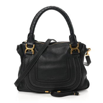 CHLOE Calfskin Medium Marcie Satchel Black CHLOE Calfskin Medium Marcie Satchel Black