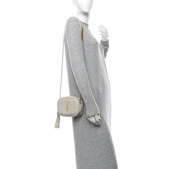 SAINT LAURENT Grain De Poudre Matelasse Monogram Mini Lou Camera Bag Crema Soft SAINT LAURENT Grain De Poudre Matelasse Monogram Mini Lou Camera Bag Crema Soft