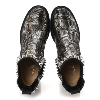 CHRISTIAN LOUBOUTIN Suede Snakeskin Embossed Spiked Capahutta 70 Chelsea Boots 36.5 CHRISTIAN LOUBOUTIN Suede Snakeskin Embossed Spiked Capahutta 70 Chelsea Boots 36.5