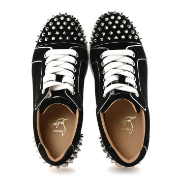 CHRISTIAN LOUBOUTIN Suede Womens Louis Junior Spikes Flat Sneakers 35 Black CHRISTIAN LOUBOUTIN Suede Womens Louis Junior Spikes Flat Sneakers 35 Black