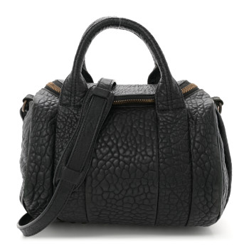 ALEXANDER WANG Pebbled Lambskin Mini Rockie Black Antique Brass Hardware ALEXANDER WANG Pebbled Lambskin Mini Rockie Black Antique Brass Hardware