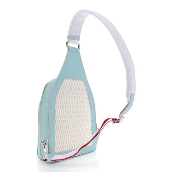 CHRISTIAN LOUBOUTIN Calfskin Mens Loubifunk Spiked Bag White Mineral CHRISTIAN LOUBOUTIN Calfskin Mens Loubifunk Spiked Bag White Mineral