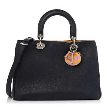 CHRISTIAN DIOR Bullcalf Medium Diorissimo Tote Navy