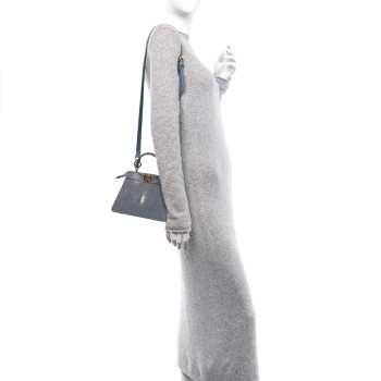 FENDI Stingray Shiny Nappa Petite Peekaboo I SEE U Satchel Mirto